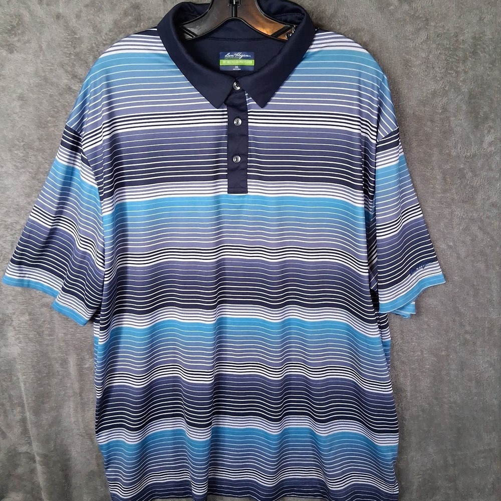 Ben Hogan Performance Polo Shirt Men Size 2XL Multicolor Striped Stretchable...